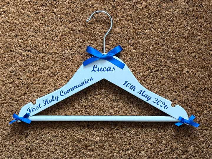 First Holy Communion Hanger, personalised | Custom Outfit Hanger | Childs Name & Date | Keepsake Gift