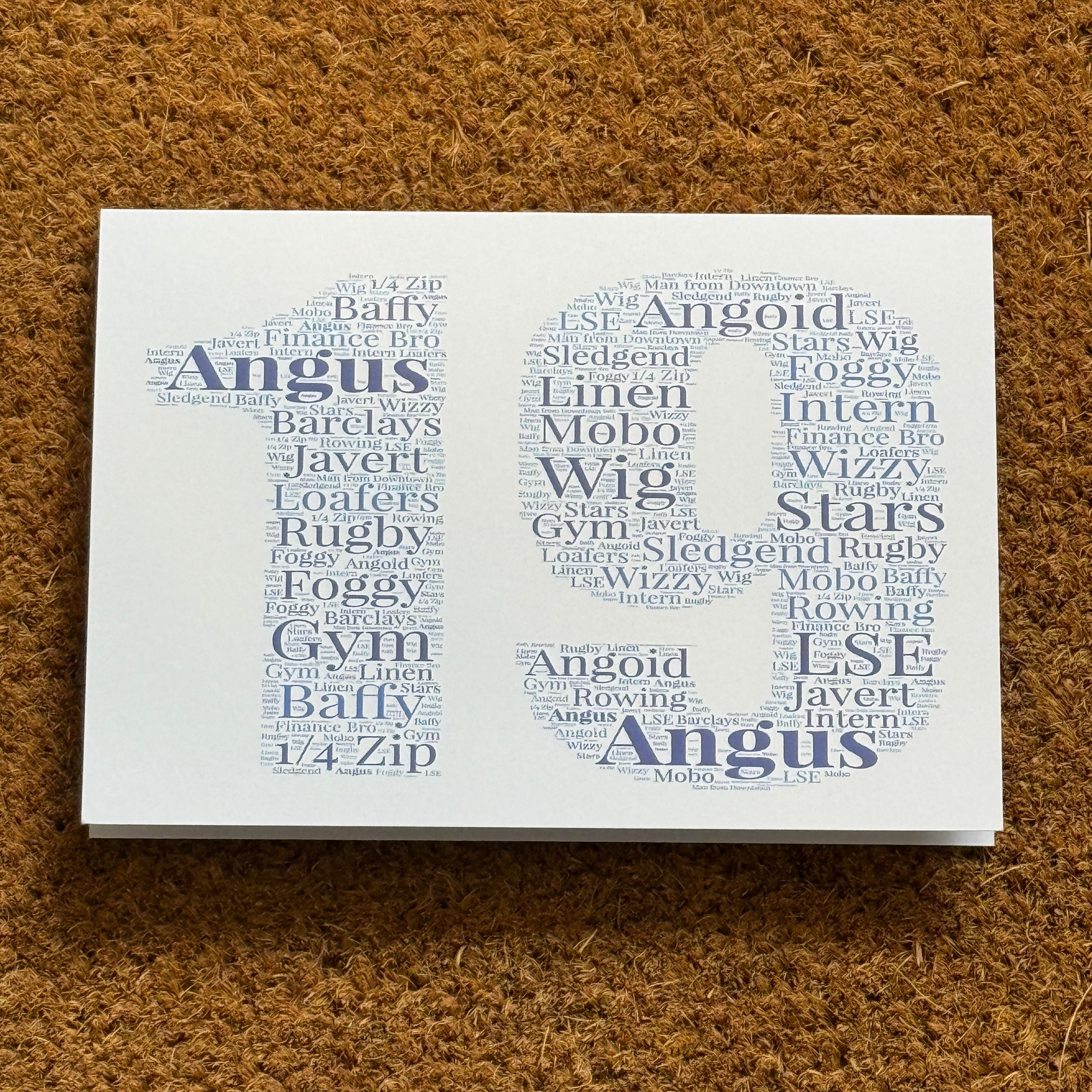 Age Word Art Birthday Card | Personalised Typography A5 Card