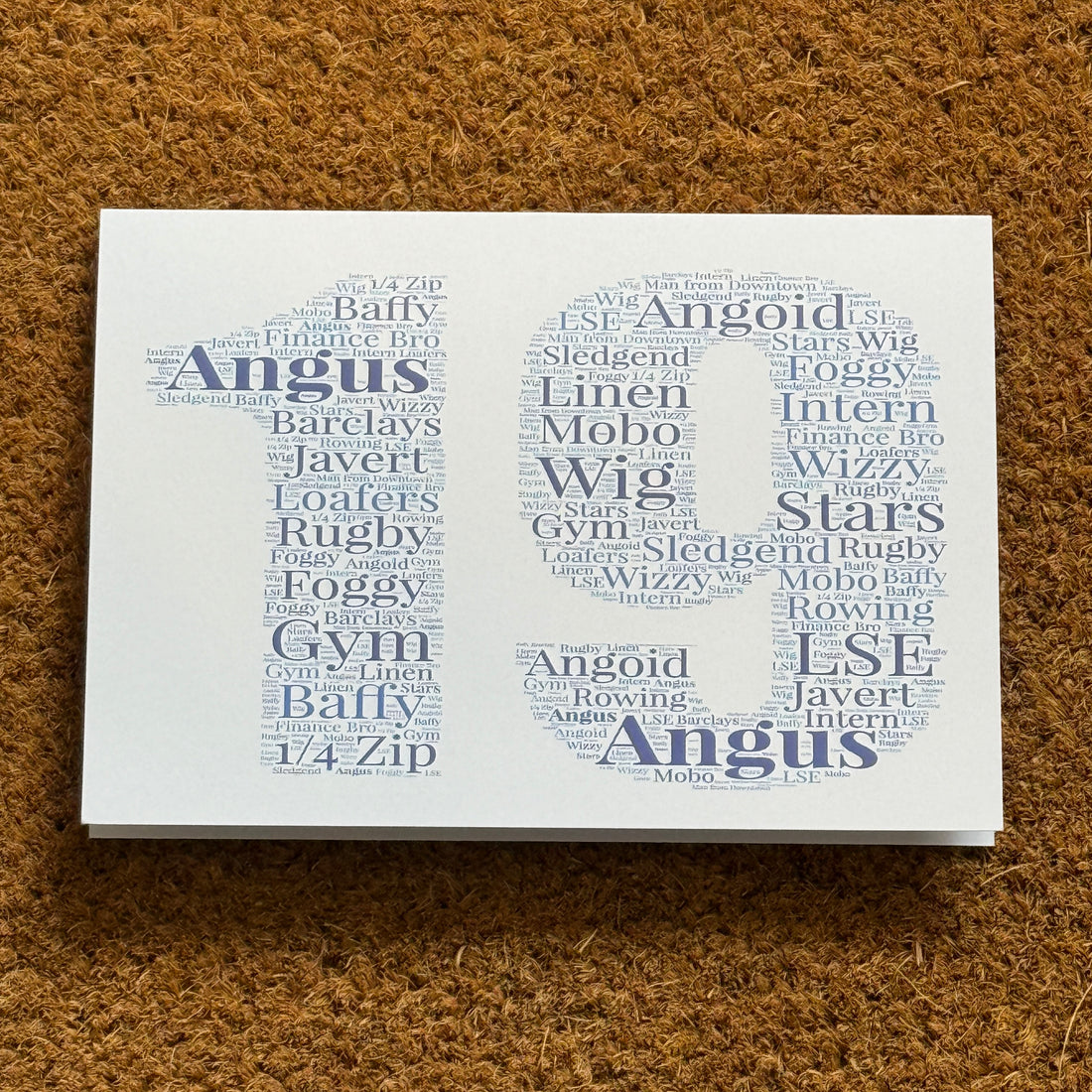 Age Word Art Birthday Card | Personalised Typography A5 Card