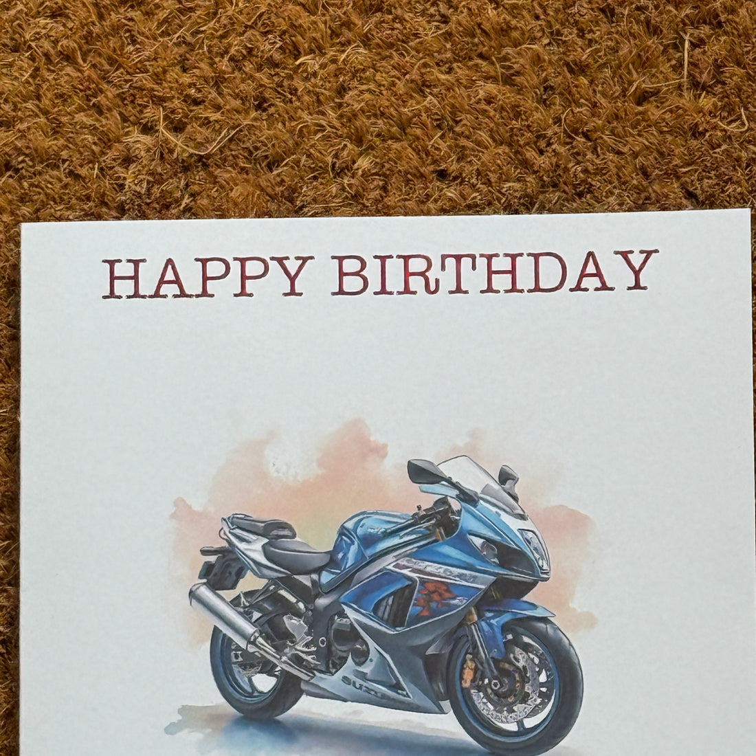 Suzuki GSXR 1000 k5 Watercolour Style Card | Personal Foil Message | 6x6 Biker Card