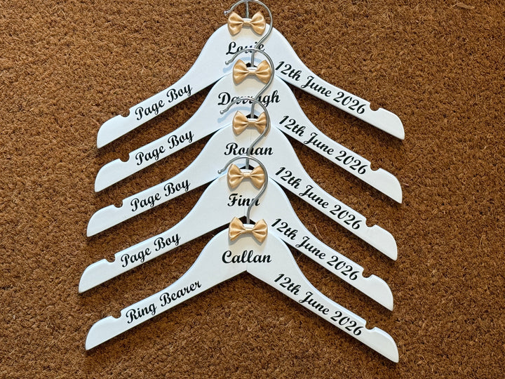 Page Boy Outfit Hanger | Personalised hanger for page Boy, Ring Bearer etc. Bridal Party Keepsake