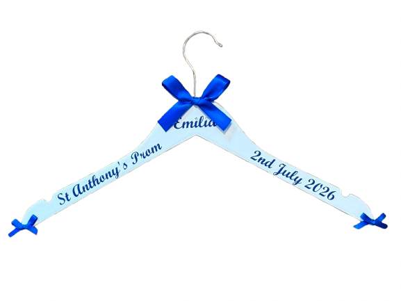 Prom Dress Hanger, Keepsake Photo Prop.Personalised with name, date and school.