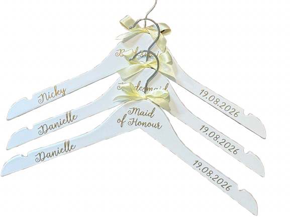 Wedding Hanger - Simple Style - Personalised - Bridal Party Outfit Hangers