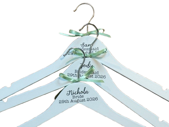 Simple Top Detail Wedding Hanger - Personalised with text and colours