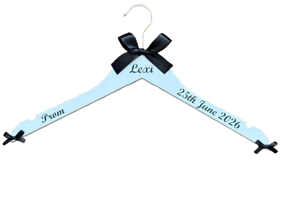 Prom Dress Hanger, Keepsake Photo Prop.Personalised with name, date and school.