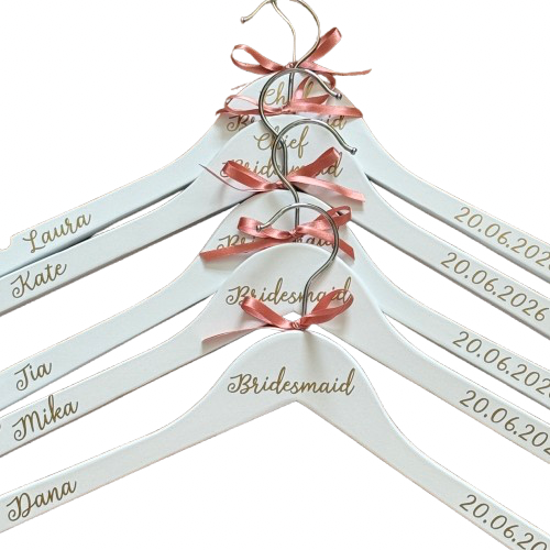 Wedding Hanger - Simple Style - Personalised - Bridal Party Outfit Hangers