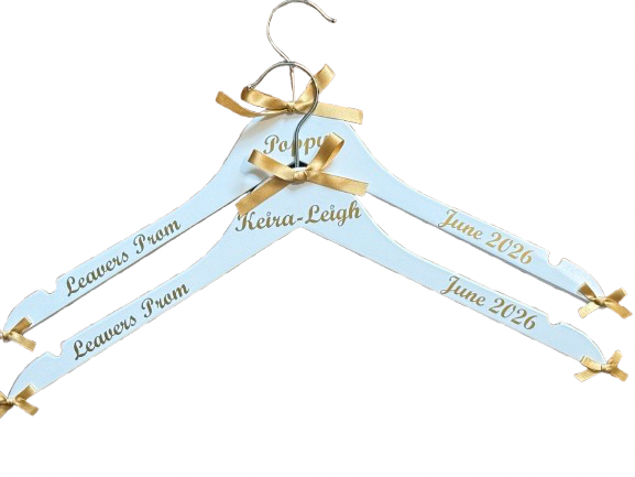 Prom Outfit Hanger - Personalised Keepsake - Name, date and school.