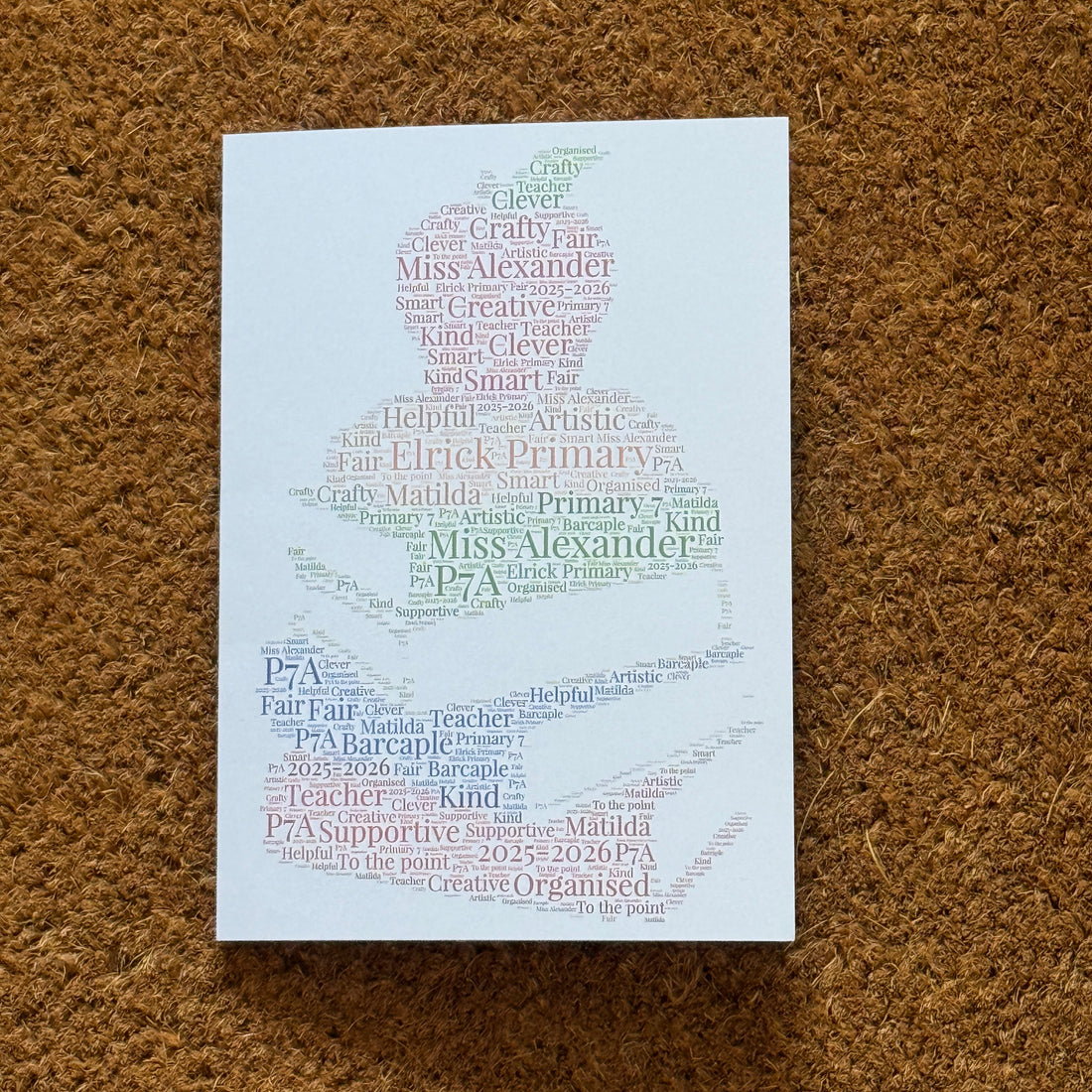 Teacher A4 Framed Print - Thank You Gift - TA, SEN, Support Worker Present - Personalised