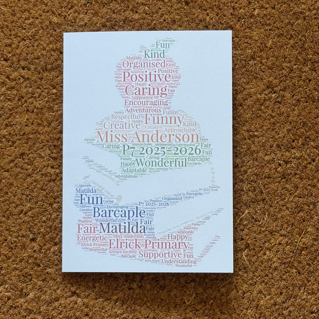 Teacher A4 Framed Print - Thank You Gift - TA, SEN, Support Worker Present - Personalised