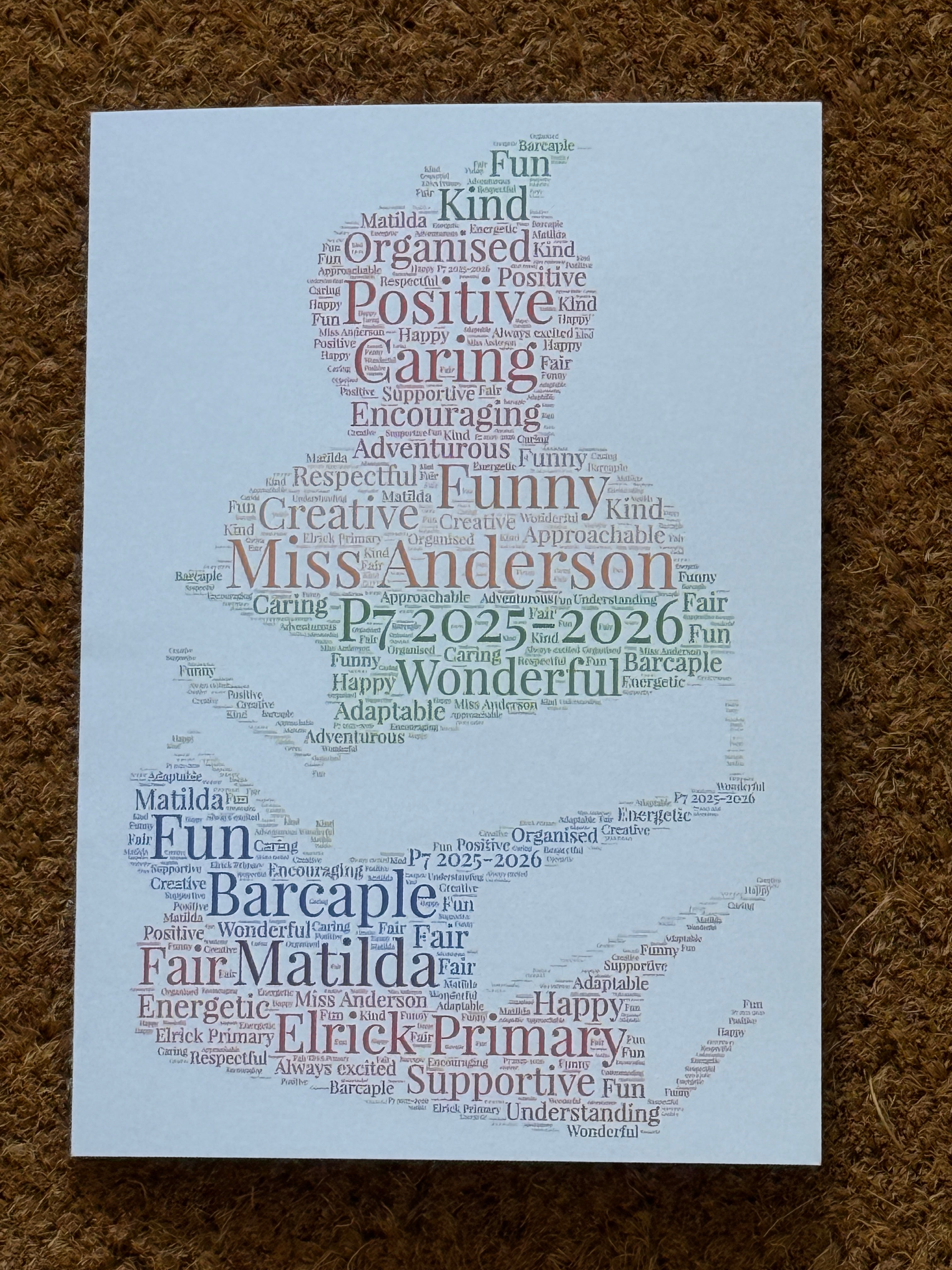 Teacher A4 Framed Print - Thank You Gift - TA, SEN, Support Worker Present - Personalised