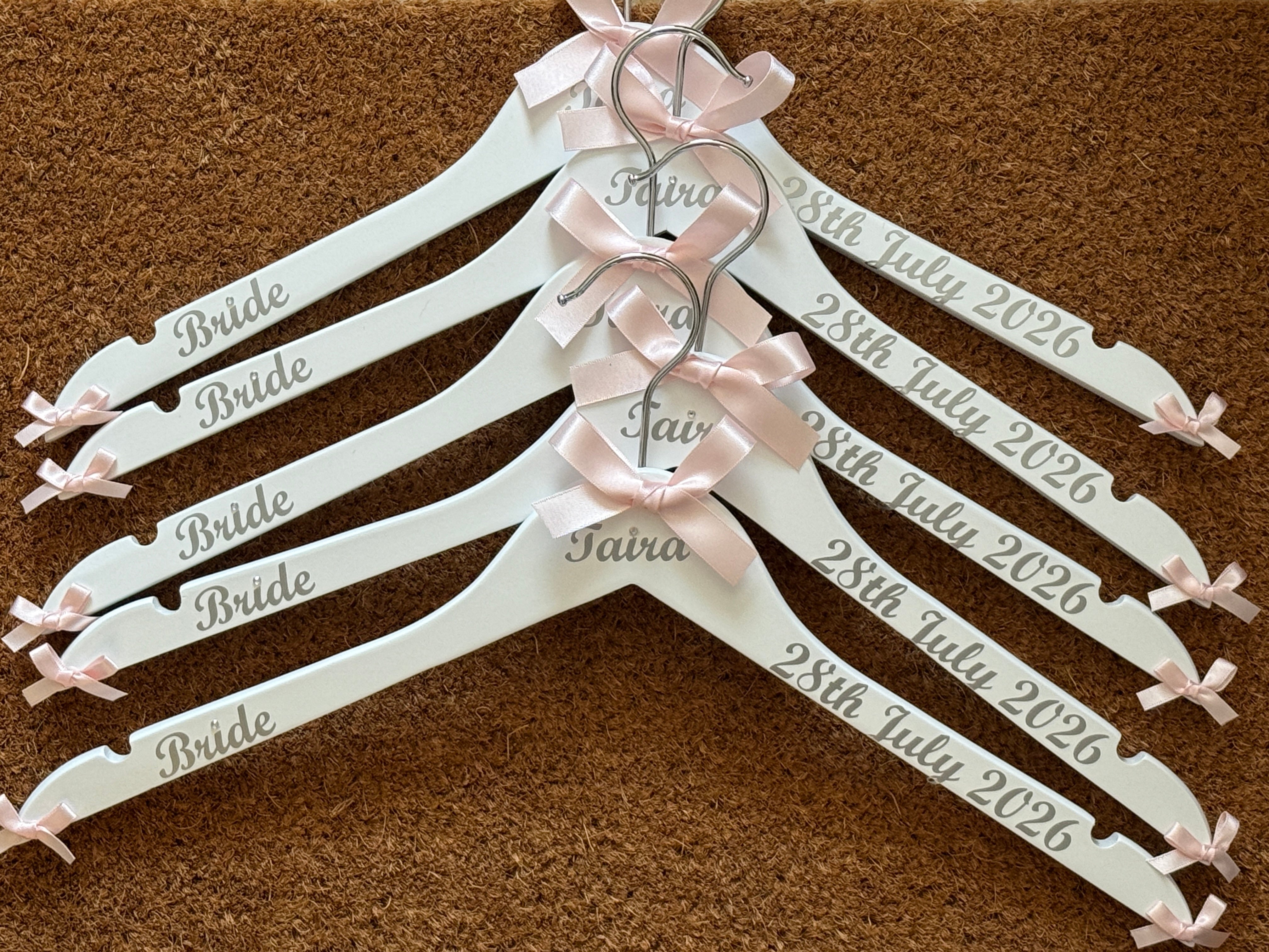 Bridal Party Hangers - Set of 6 - Personalised - Wedding Outfit Hangers