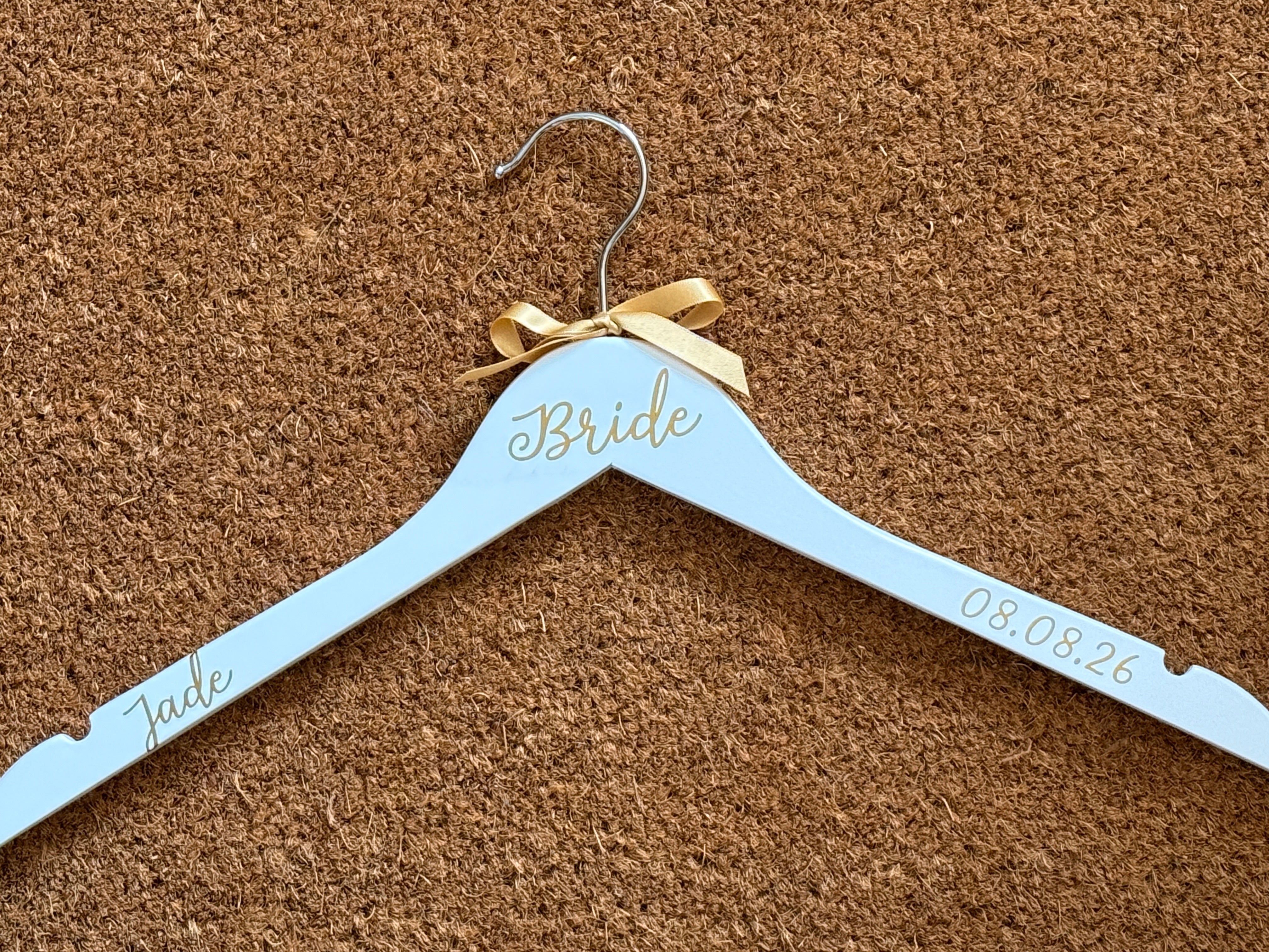 Wedding Hanger - Simple Style - Personalised - Bridal Party Outfit Hangers