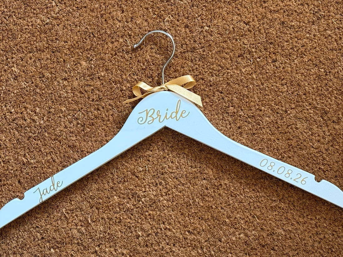 Wedding Hanger - Simple Style - Personalised - Bridal Party Outfit Hangers