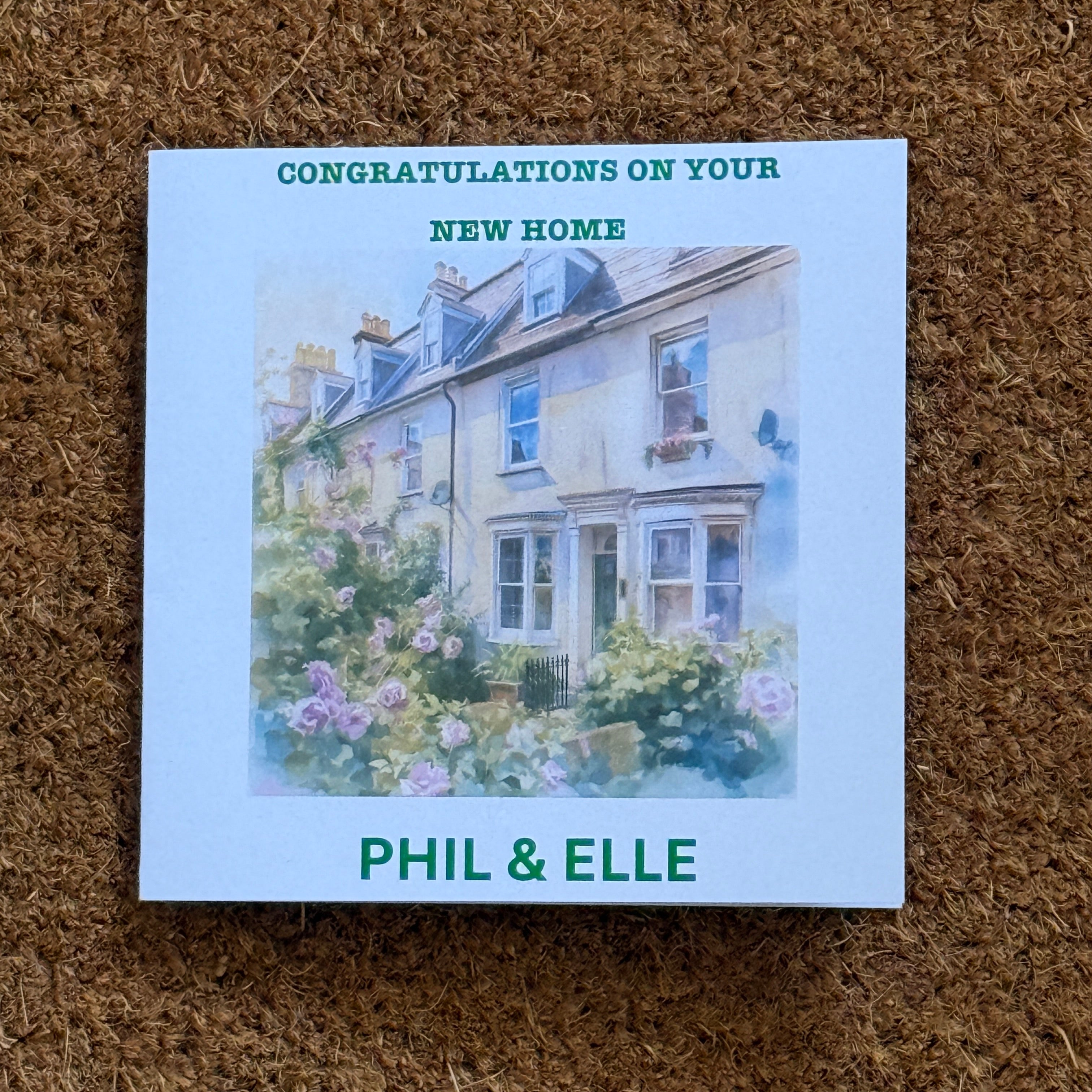New Home Personalised Card | Congratulations On Your New Home | Watercolour Housewarming Card | Moving Home | First Home