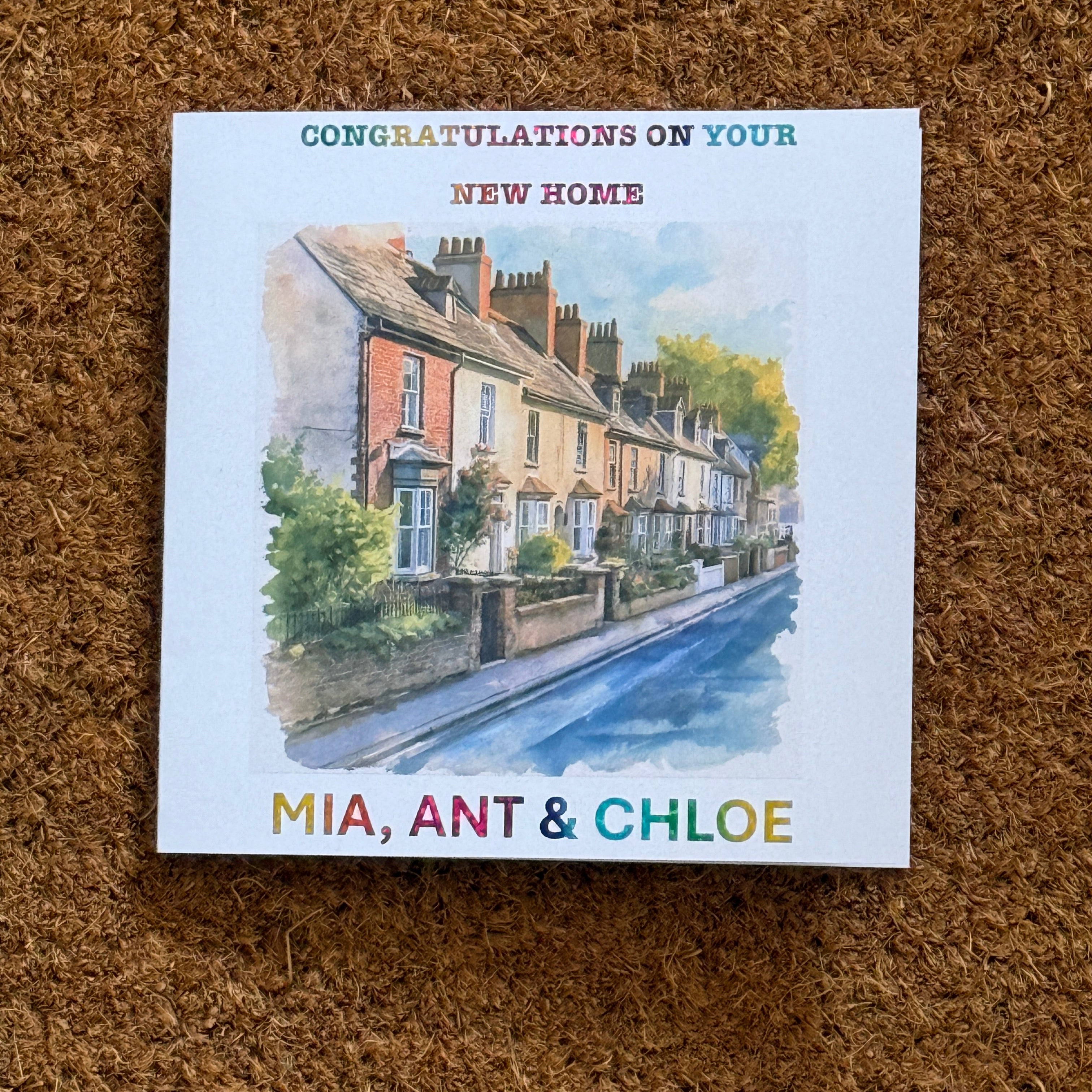New Home Personalised Card | Congratulations On Your New Home | Watercolour Housewarming Card | Moving Home | First Home