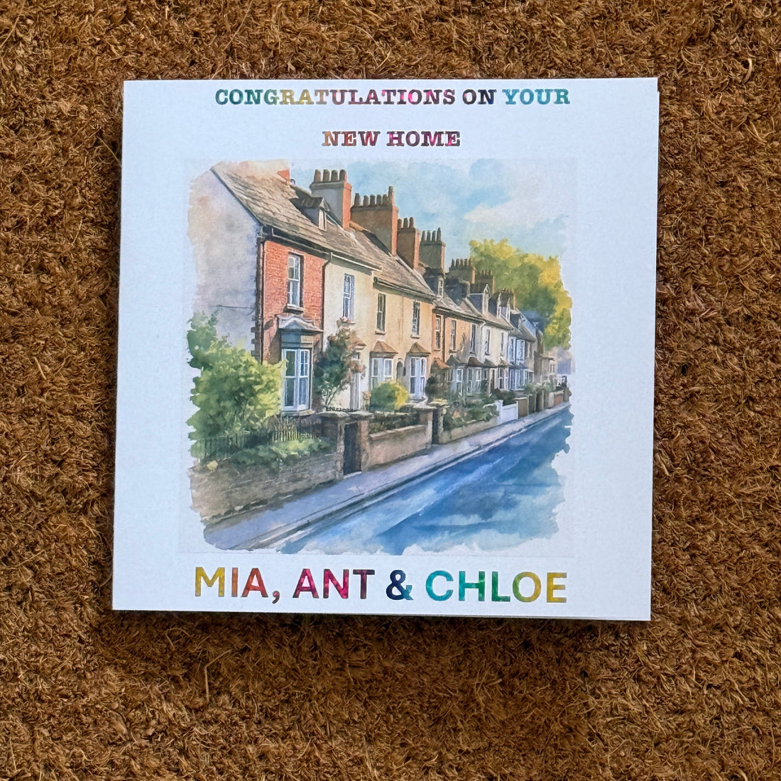 New Home Personalised Card | Congratulations On Your New Home | Watercolour Housewarming Card | Moving Home | First Home