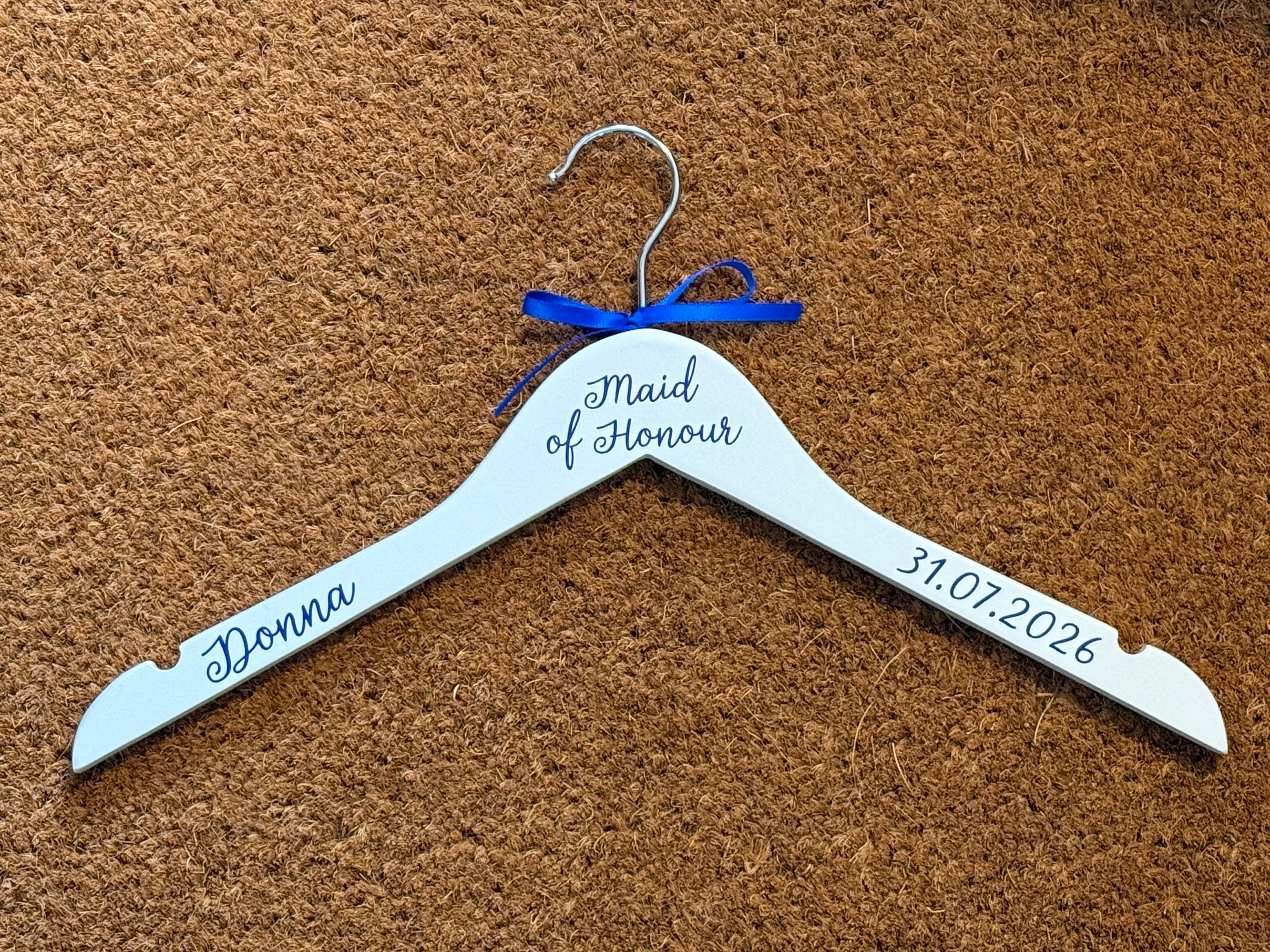 Wedding Hanger - Simple Style - Personalised - Bridal Party Outfit Hangers