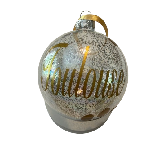 Glass Pet Loss Bauble - Personalised with Name and Message - 8cm clear Christmas Memorial Bauble