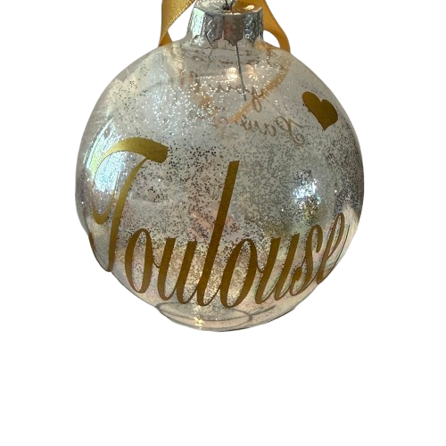 Glass Pet Loss Bauble - Personalised with Name and Message - 8cm clear Christmas Memorial Bauble