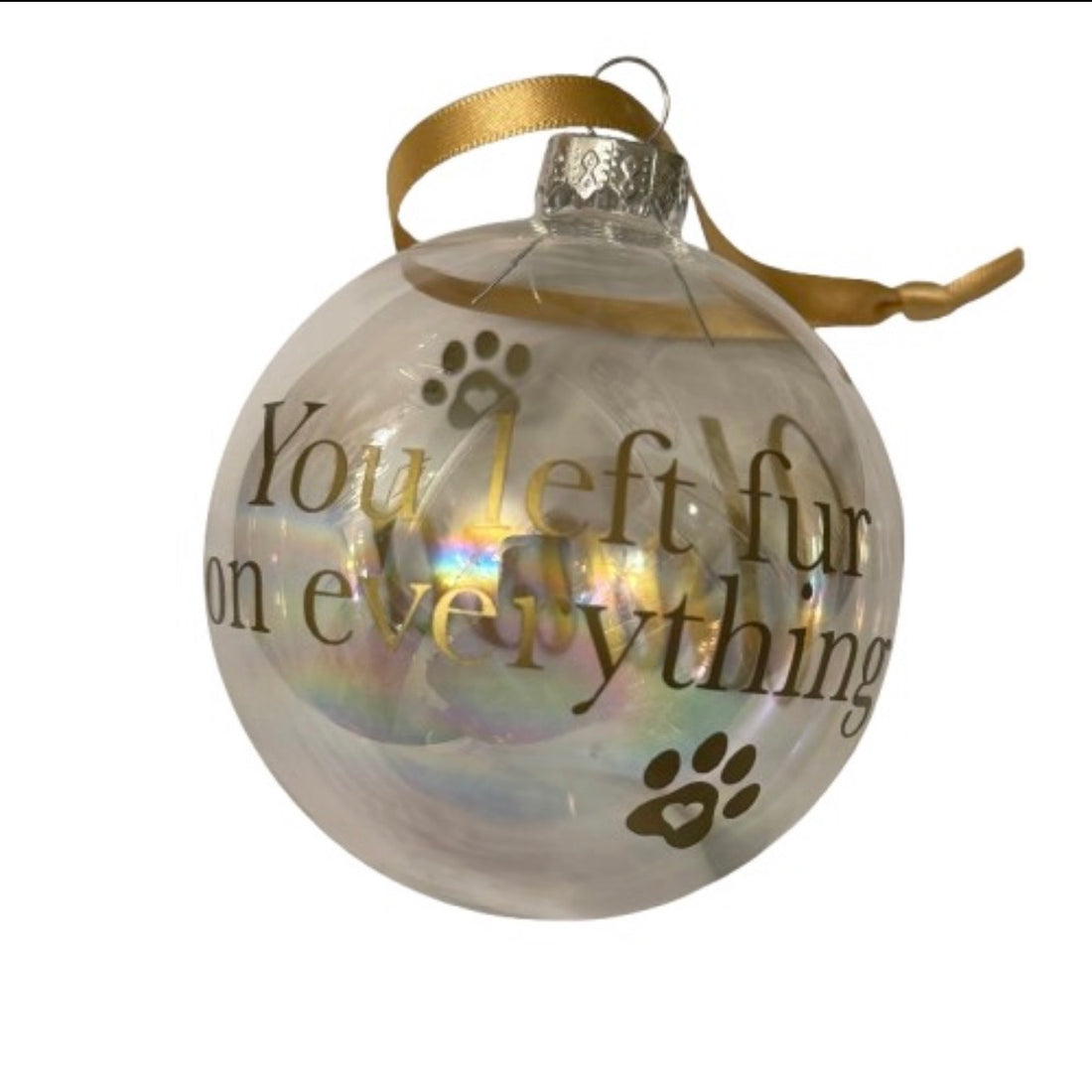 Glass Pet Loss Bauble - Personalised with Name and Message - 8cm clear Christmas Memorial Bauble