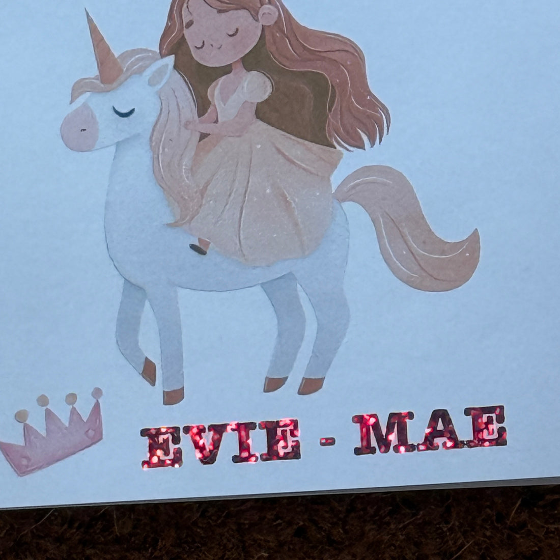 Personalised Unicorn Birthday Card with Foiled Name & Age - Princess Unicorn Card