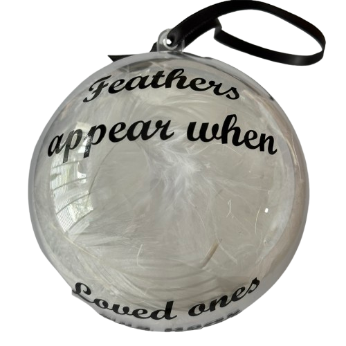 Feathers Appear Memorial Christmas Bauble - Remembrance Ornament - Tree Decoration