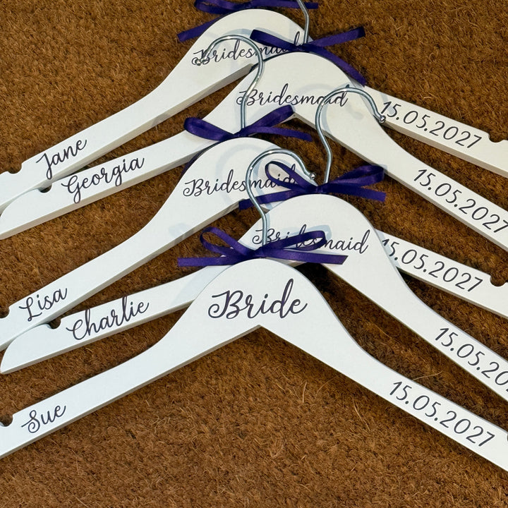 Wedding Hanger - Simple Style - Personalised - Bridal Party Outfit Hangers