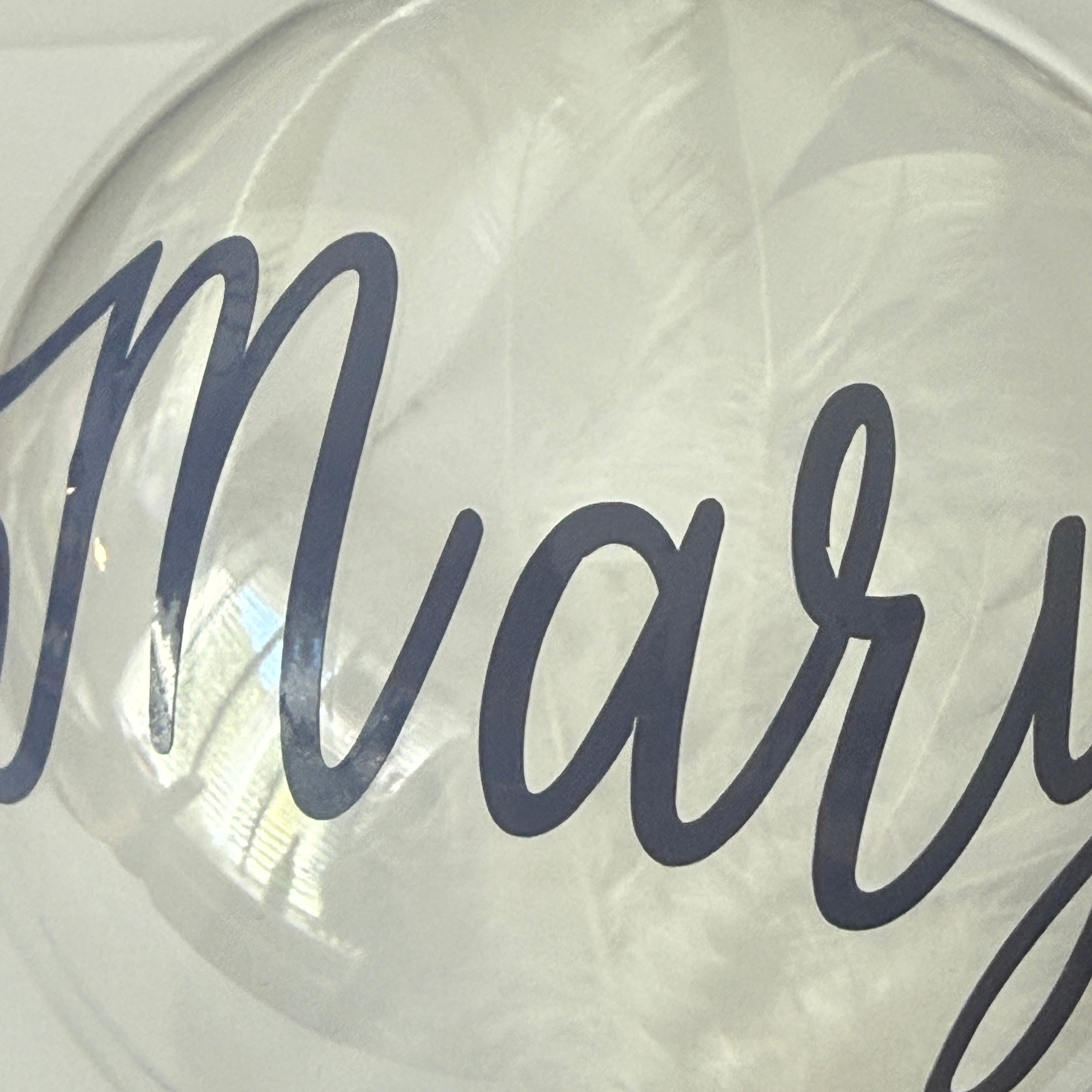 Christmas Memory Bauble, Personalised with name. Feather Ornament