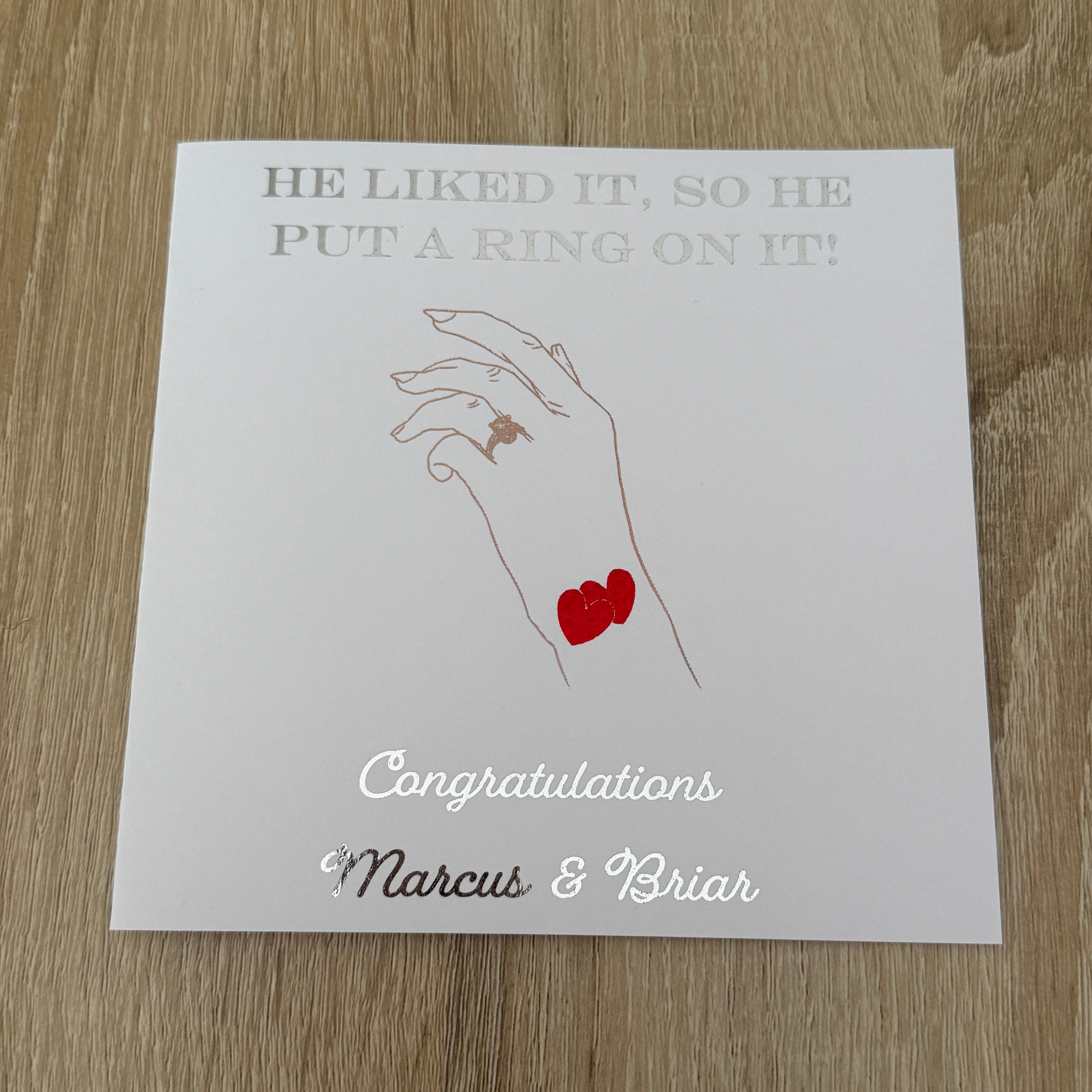 Personalised Engagement Card – Funny Put a Ring on It Foiled Card