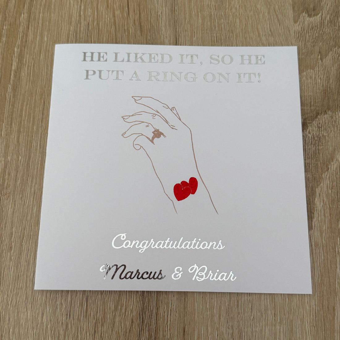 Personalised Engagement Card – Funny Put a Ring on It Foiled Card