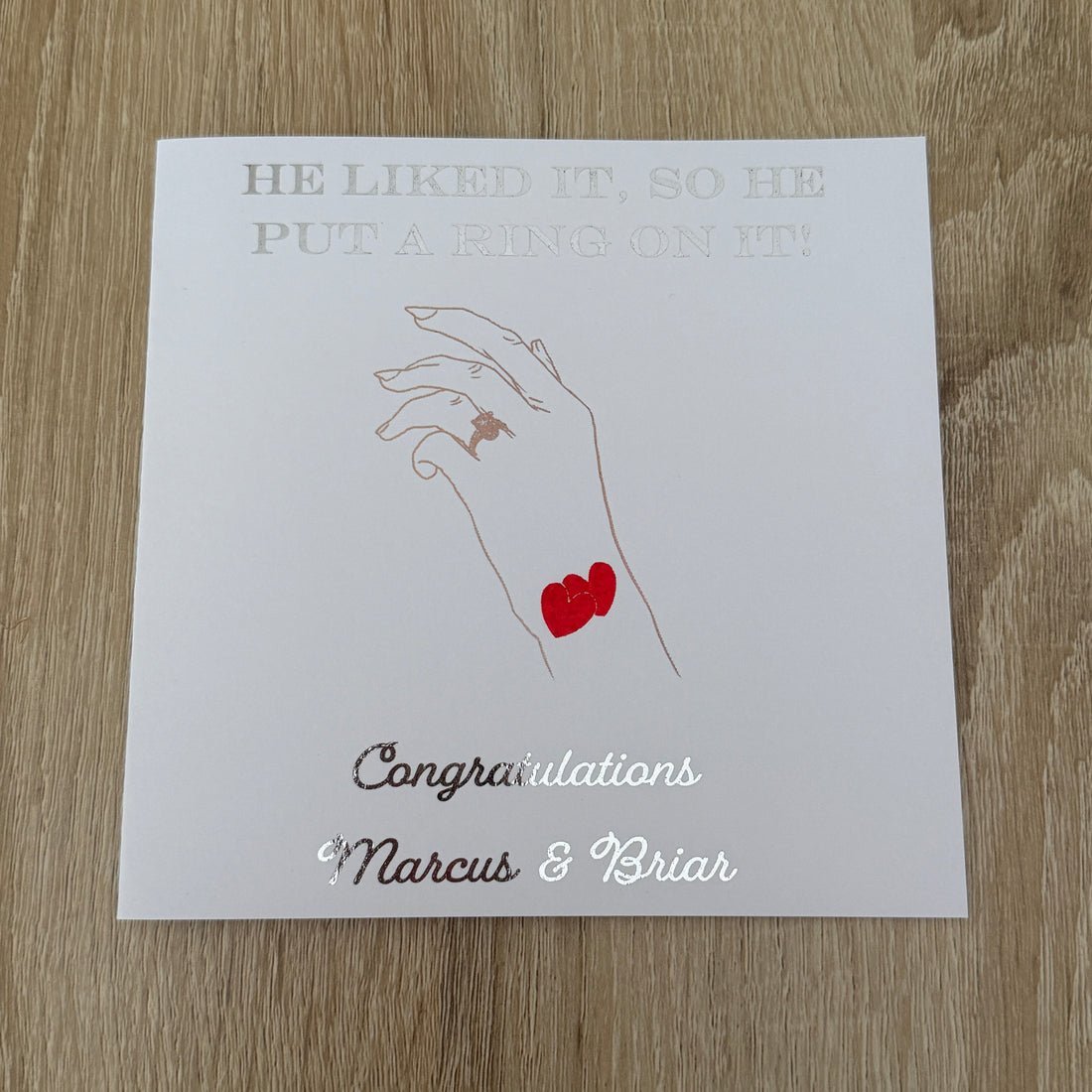 Personalised Engagement Card – Funny Put a Ring on It Foiled Card