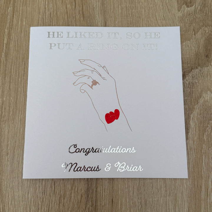 Personalised Engagement Card – Funny Put a Ring on It Foiled Card