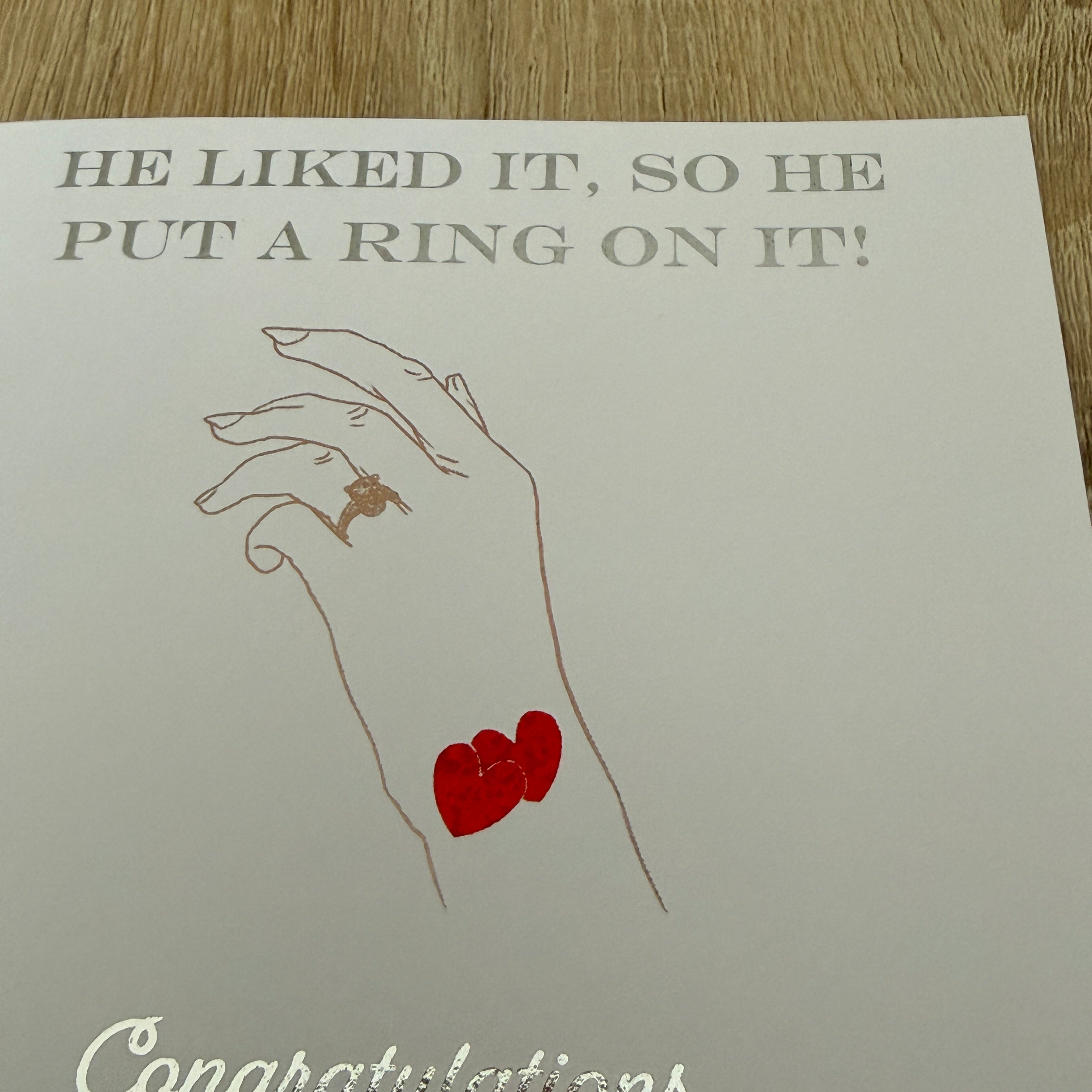 Personalised Engagement Card – Funny Put a Ring on It Foiled Card