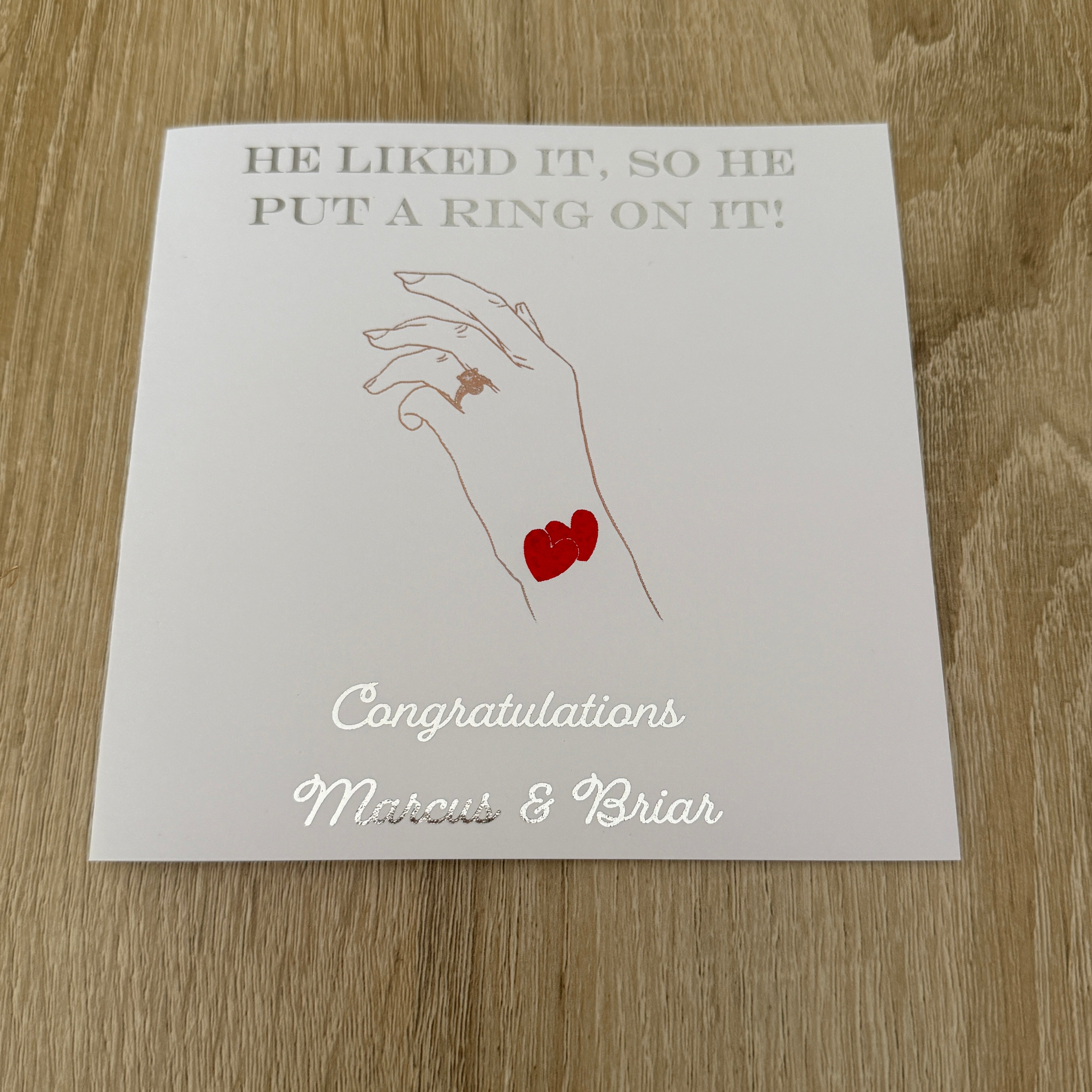 Personalised Engagement Card – Funny Put a Ring on It Foiled Card