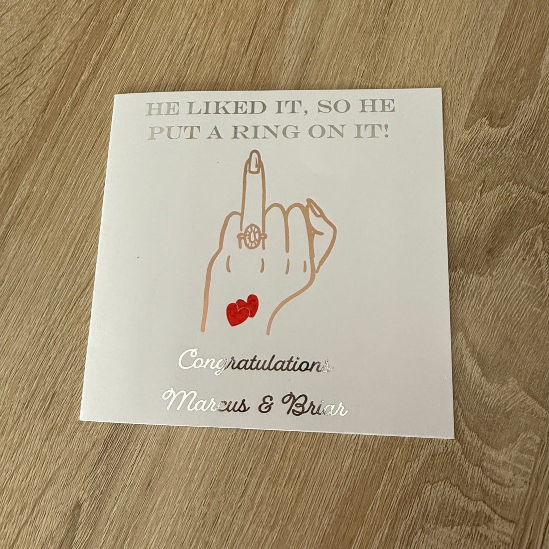 Personalised Engagement Card – Funny Put a Ring on It Foiled Card