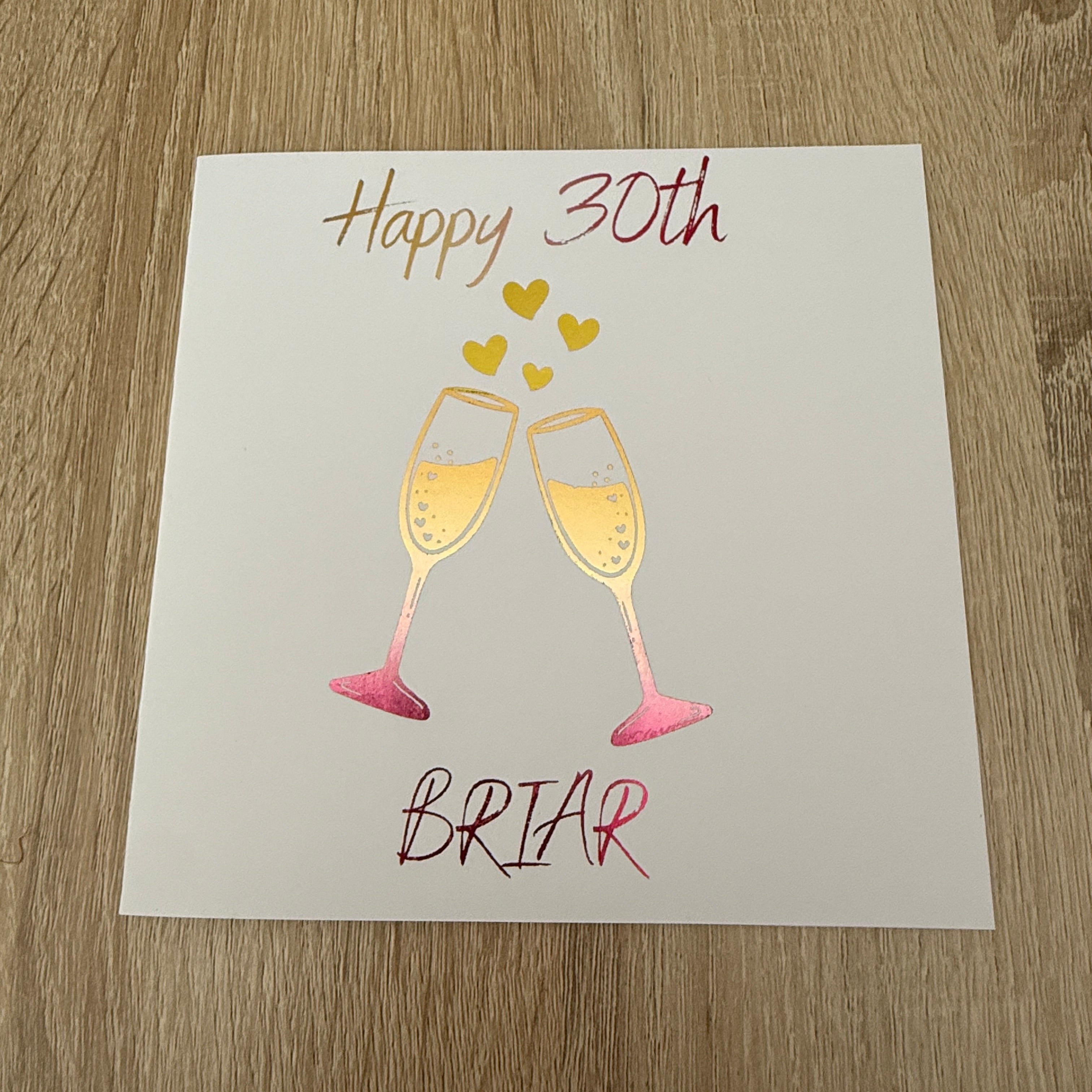 30th Birthday Card | Personalised Foiled Champagne Design