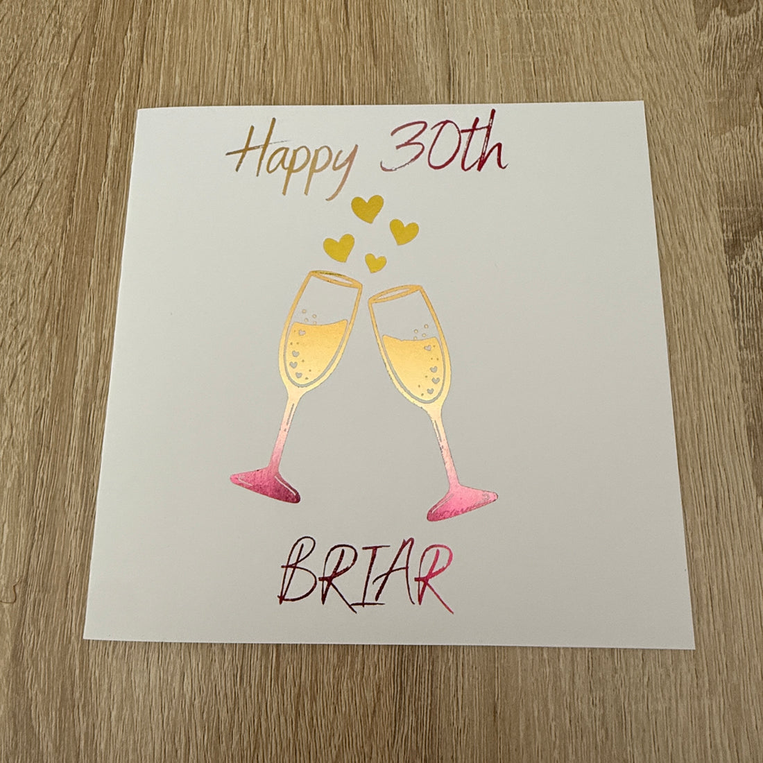 30th Birthday Card | Personalised Foiled Champagne Design