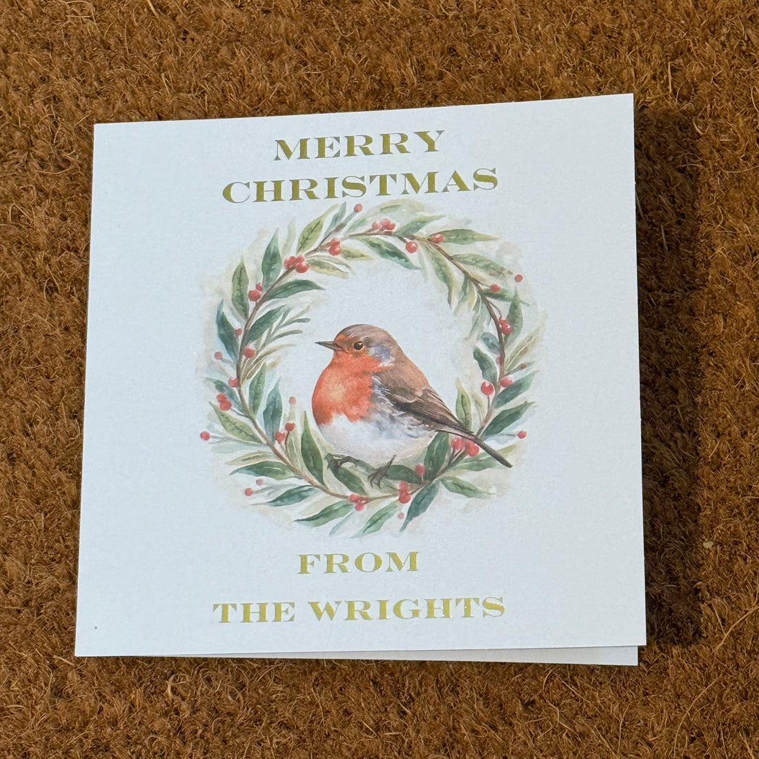 Personalised Christmas Card | Foiled Snowman, Robin or Christmas Tree | Family Name Cards