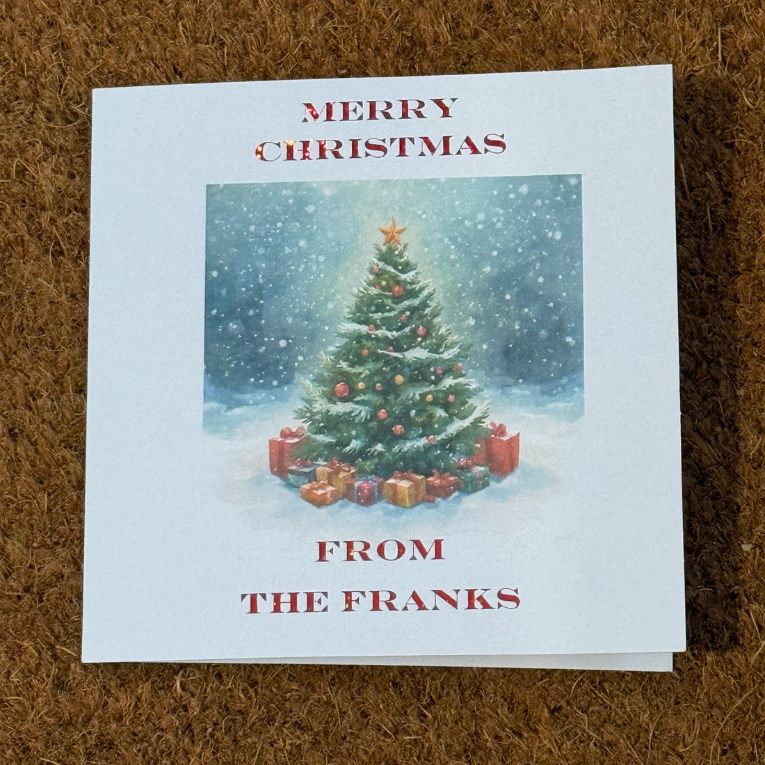 Personalised Christmas Card | Foiled Snowman, Robin or Christmas Tree | Family Name Cards