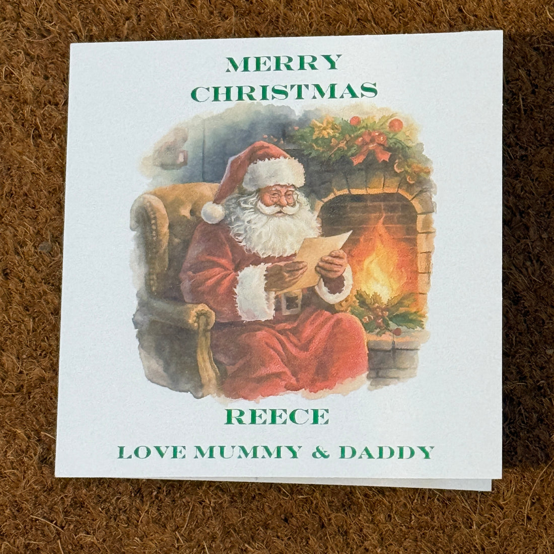 Personalised Father Christmas Card | Foiled Santa Christmas Card for Kids | Childs Card