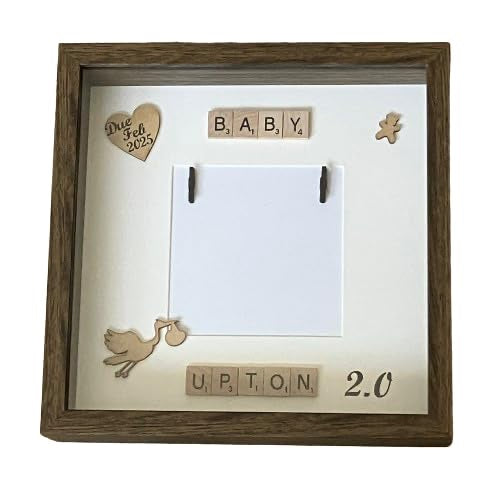 Baby Scan Photo Frame - Personalised with Surname and Due Date - Perfect Memory Keepsake