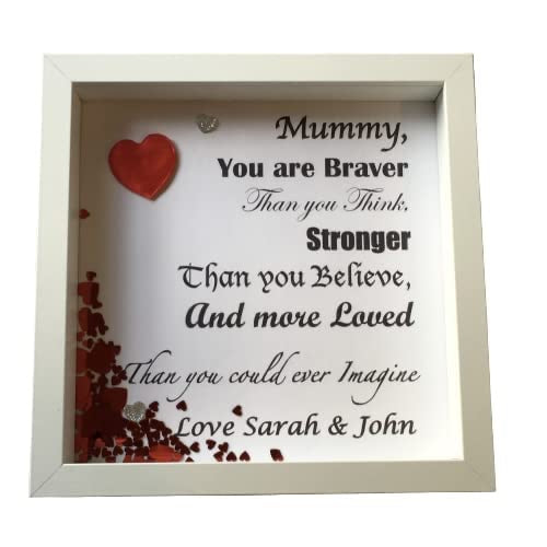 Mummy, You are braver than you think. Personalised with name/s.   Deep box frame.