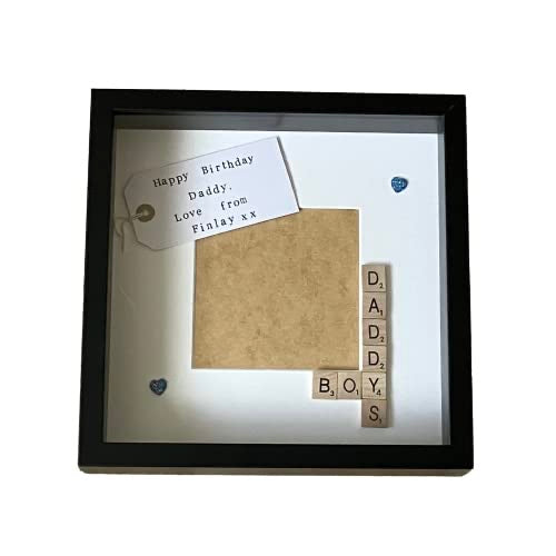 Daddy & Son Letter Tile Box Frame | Custom Dad & Son Keepsake Gift | Personalised Message