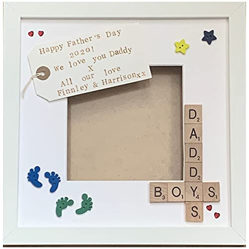 Daddy & Son Letter Tile Box Frame | Custom Dad & Son Keepsake Gift | Personalised Message