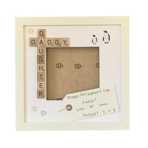 Daddy Daughter Letter Tile Photo Frame with personalised message.
