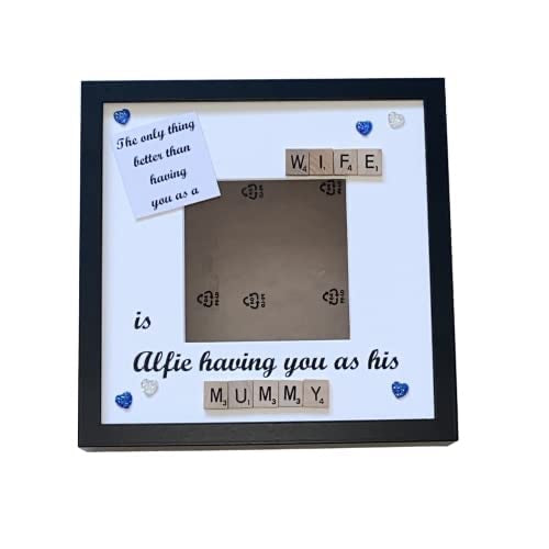 Wife to Mummy - Only thing better Scrabble Art Photo Frame - Personalised with name.