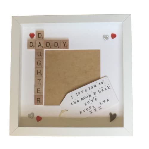Daddy Daughter Letter Tile Photo Frame with personalised message.