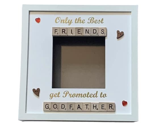 Only the Best Friends get promoted to Godfather - Letter Tile Photo Frame