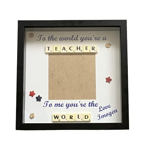 Teacher Letter Tile Personalised Photo Frame - End of year thank you gift.