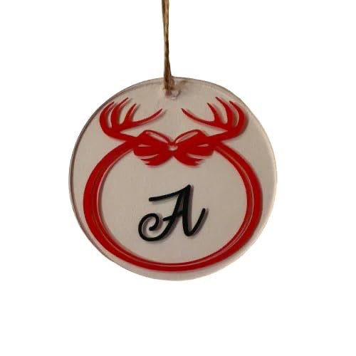 Antler Initial Bauble – Personalised Christmas Ornament